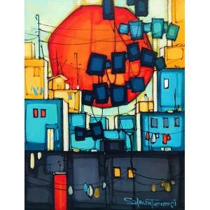 Salman Farooqi, 12 x 16 Inch, Acrylic on Canvas, Cityscape Painting, AC-SF-545